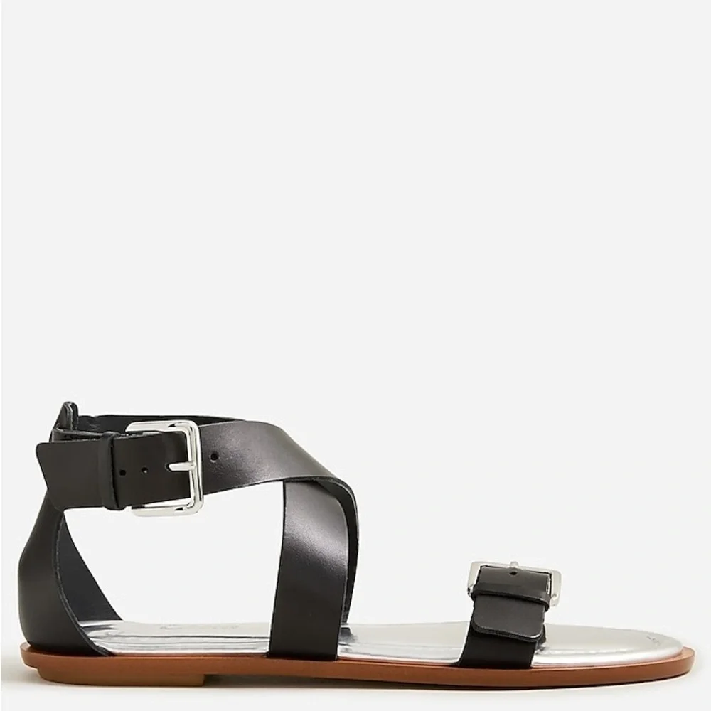 J Crew Sorrento made-in-Italy cross-strap sandals in leather Item BP665